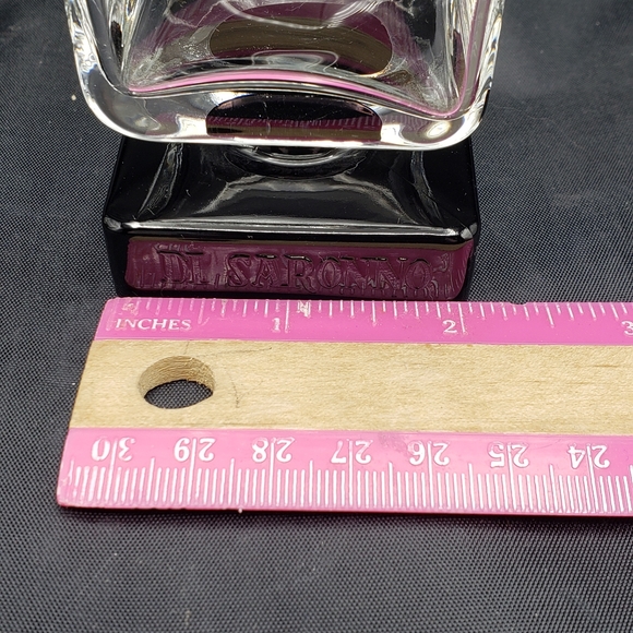 VTG DiSaronno black bottom square glass cordial set (2) barware - Picture 5 of 5